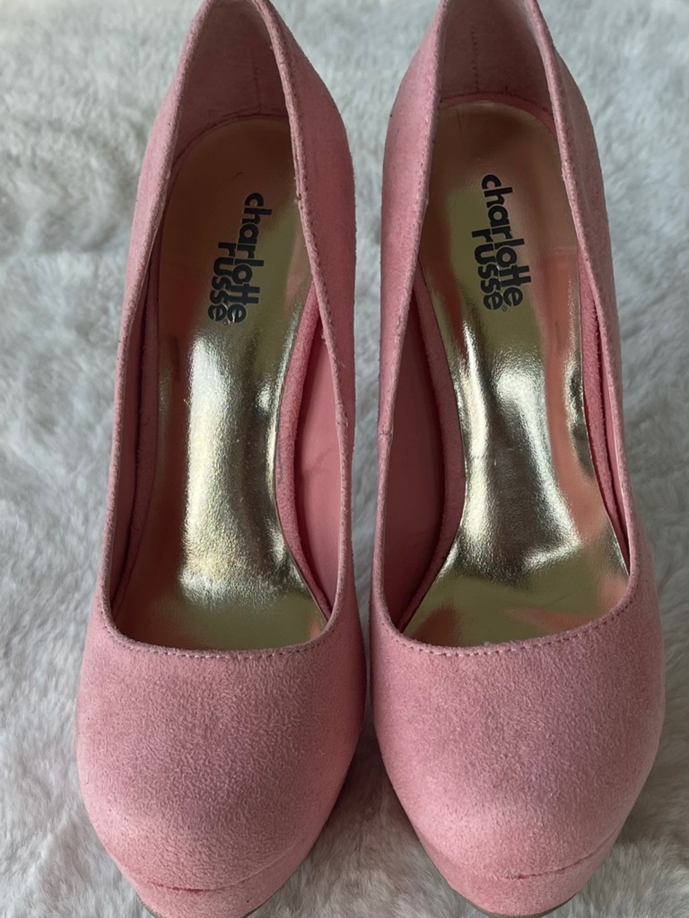 Charlotte Russe Dusty Pink Suede Platform Pumps